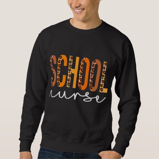 Sweatshirt École Infirmière léopard Squad mignon Automne Merc (Devant)