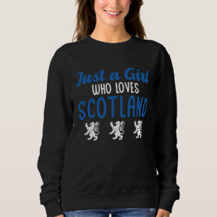 Sweatshirt Écossaise Royaume-Uni Juste Une Fille Qui Aime L'É