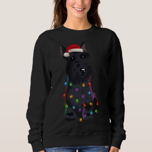 Sweatshirt Ecosse Terrier Noël Lumières Noël Amoureux des chi