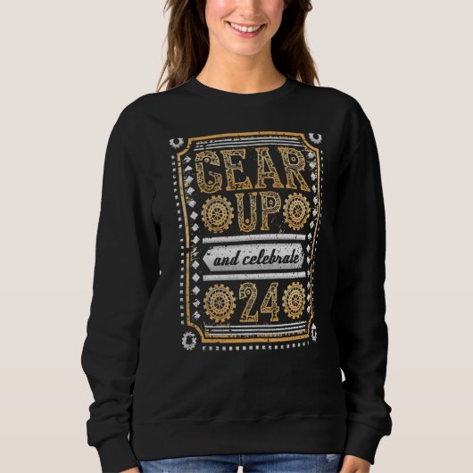 Sweatshirt Écouter Et Célébrer 24ème Anniversaire Steampunk (Devant)