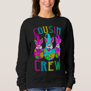 Sweatshirt Écran Cousin Famille De Lapin De Pâques Jumelé