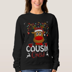 Sweatshirt Écran Cousin Reindeer Noël Santa Hat Correspondanc