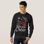 Sweatshirt Écran de Cousin Plaid Reindee Noël Rouge Black Paj (Devant entier)