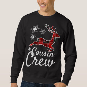 Sweatshirt Écran de Cousin Plaid Reindee Noël Rouge Black Paj