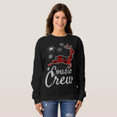 Sweatshirt Écran de Cousin Plaid Reindee Noël Rouge Black Paj (Devant entier)