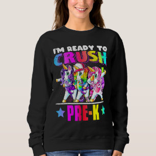 Sweatshirt Écraser Pré K Dabbing Unicorne Retour À L'École Ba