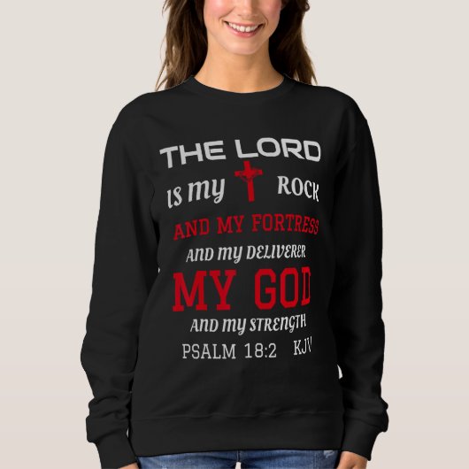 Sweatshirt Écriture biblique chrétienne Verse Psalm 182 (Devant)