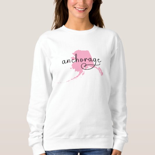 Sweatshirt Écriture manuscrite Ancrage cardiaque Alaska en ro (Devant)