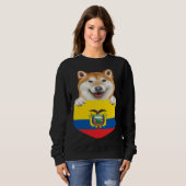 Sweatshirt Ecuador Flag Shiba Inu Dog In Pocket (Devant entier)
