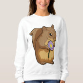 Sweatshirt Écureuil à fleurs violettes (Devant)