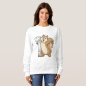Sweatshirt Écureuil aux échecs avec pièce d'échecs King (Devant entier)