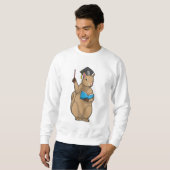 Sweatshirt Écureuil comme enseignant avec livre (Devant entier)