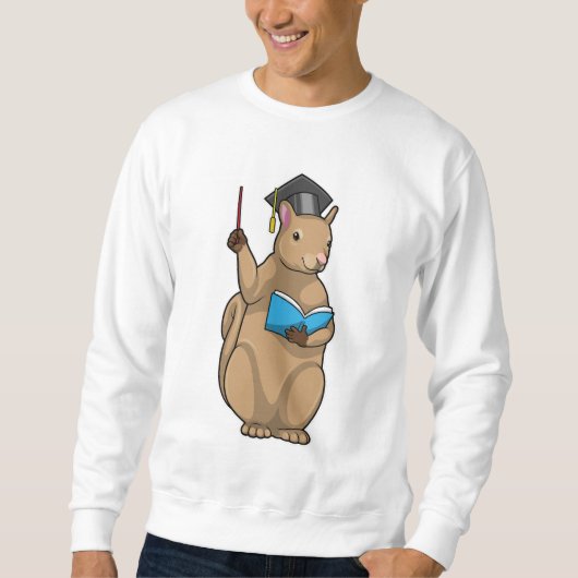 Sweatshirt Écureuil comme enseignant avec livre (Devant)