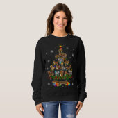 Sweatshirt Écureuil d'arbre de Noël Lumières Écureuil chou éc (Devant entier)