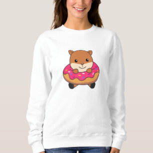 Sweatshirt Écureuil Doux Animaux Drôle En Rose De Donut