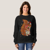 Sweatshirt Écureuil lumières de Noël Amoureux des animaux de  (Devant entier)