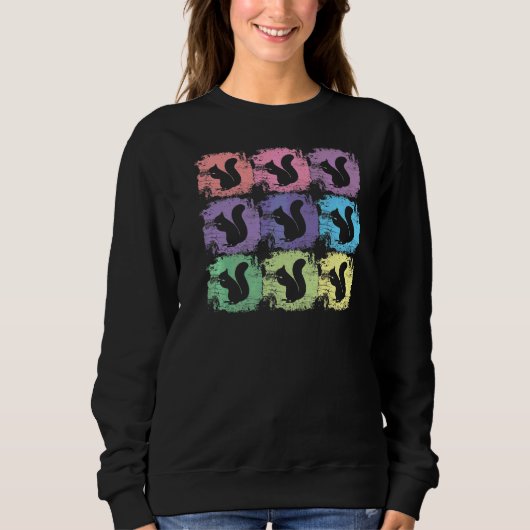 Sweatshirt Écureuil Rétro Forêt animale Écureuil (Devant)