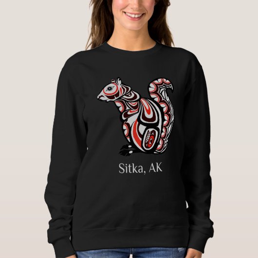 Sweatshirt Écureuil tribal Sitka Alaska Amérindien Haida (Devant)