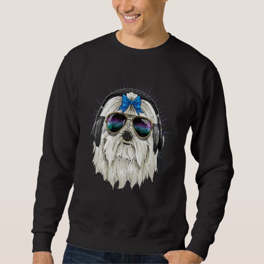 Sweatshirt EDM House Music DJ Maltese Dog Music Music Artist (Devant)