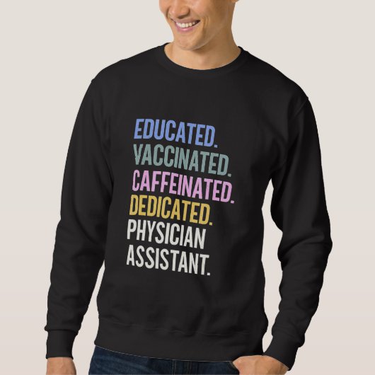 Sweatshirt Éduqué Vacciné Caféiné Dévoué (Devant)
