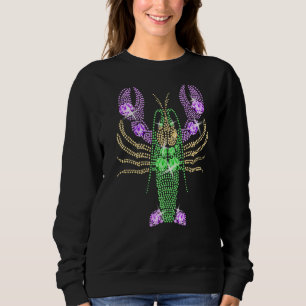 Sweatshirt Effet de Parties scintillant de diamant Mardi Gras