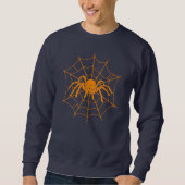 Sweatshirt Éffrayant Halloween effrayant Orange Spider Web (Devant)