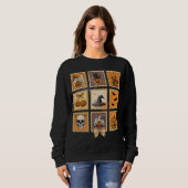 Sweatshirt Éffrayant Halloween Timbre Postage Tramp ou traite (Devant entier)