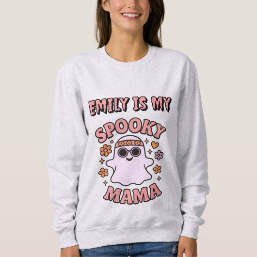 Sweatshirt Éffrayant Mama Pastel Retro Ghost Funny Halloween (Devant)