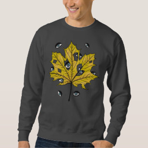 Sweatshirt Éffrayante feuille yeux Déplaisants étranges gosse