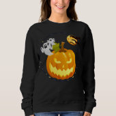 Sweatshirt Éffrayante mignonne Citrouille d'Halloween (Devant)