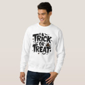 Sweatshirt Éffrayante nuit d'Halloween avec ruse ou plaisir (Devant entier)