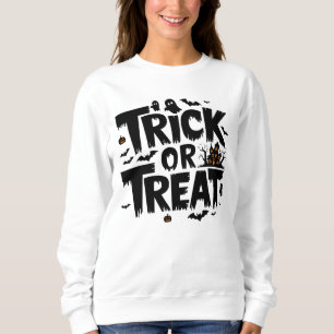 Sweatshirt Éffrayante nuit d'Halloween avec ruse ou plaisir