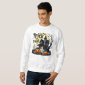 Sweatshirt Éffrayante nuit d'Halloween sur la scène de la mai (Devant entier)