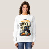 Sweatshirt Éffrayante nuit d'Halloween sur la scène de la mai (Devant entier)