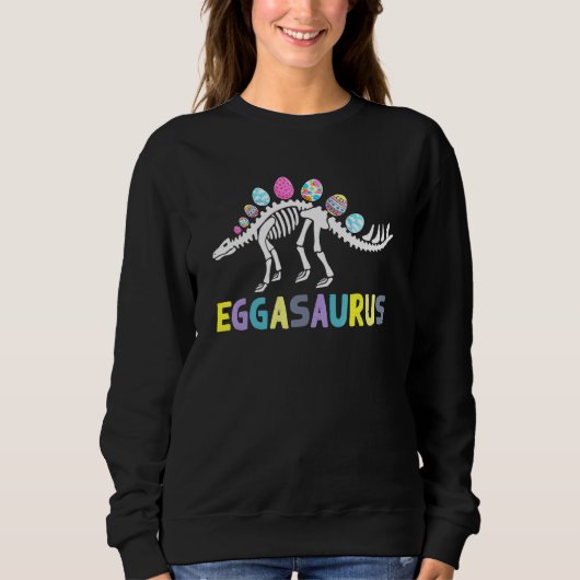 Sweatshirt Eggasaurus Stegosaurus Oeuf de Pâques Dinosaure Fu (Devant)