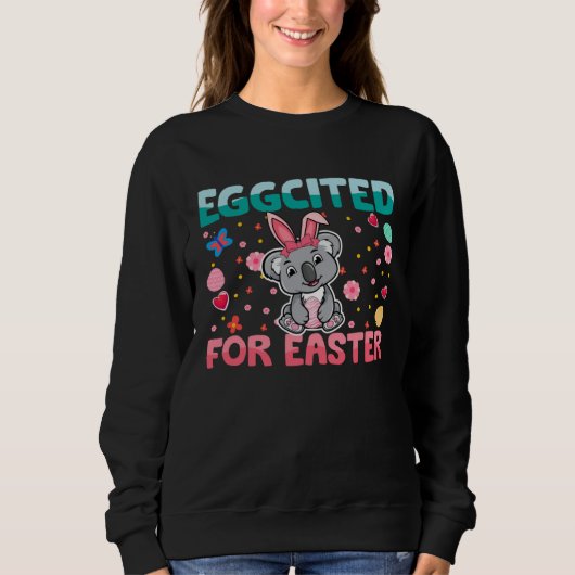 Sweatshirt Eggcited For Easter Bunny Koala Rabbit Kids (Devant)