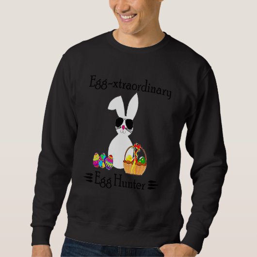 Sweatshirt Eggspert Chasseur d'oeufs Pâques Garçon Fille Cool (Devant)