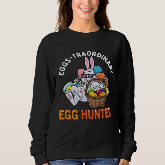 Sweatshirt Eggspert Egg Hunter Easter Boy Girl Bunny Eggs-Tra (Devant)