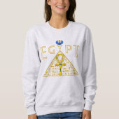 Sweatshirt égyptien, Ankh, Pyramide et Scarab bleu (Devant)