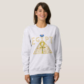 Sweatshirt égyptien, Ankh, Pyramide et Scarab bleu (Devant entier)