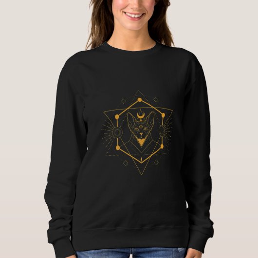 Sweatshirt Egyptology Bastet Symbol Kemetic Egyptian (Devant)
