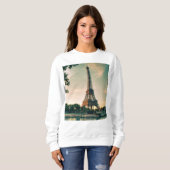 Sweatshirt Eiffel tour lancer oreiller (Devant entier)