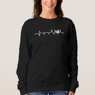 Sweatshirt Ekg Puls Line Poultryman Hen Farm - Heartbeat Chic