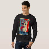 Sweatshirt El Gato meme Sad Cry Chat Kitty Mème retro vinta (Devant entier)