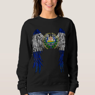Sweatshirt El Salvador Drapeau Ange Ailes Jésus Christian El