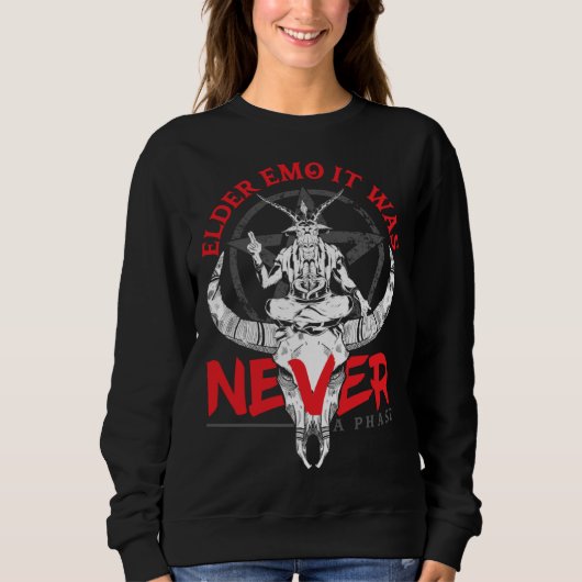 Sweatshirt Elder Emo It Was Never A Phase Gothic Skeleton 3 (Devant)