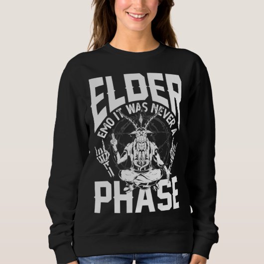 Sweatshirt Elder Emo It Was Never A Phase Gothic Skeleton 4 (Devant)
