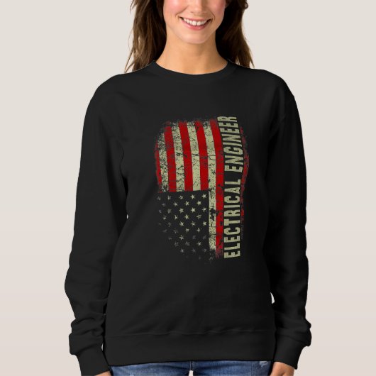 Sweatshirt Electrical Engineer 4th July US Flag Patriotic Eng (Devant)