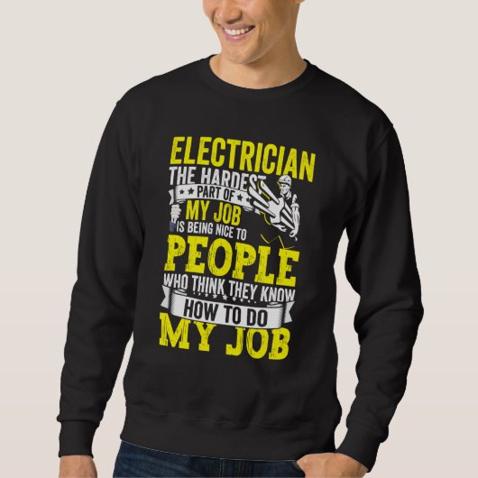 Sweatshirt Electrician Dad Apparel Electric Lineman for Men (Devant)