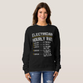 Sweatshirt Electrician Hourly Rate Humor (Devant entier)